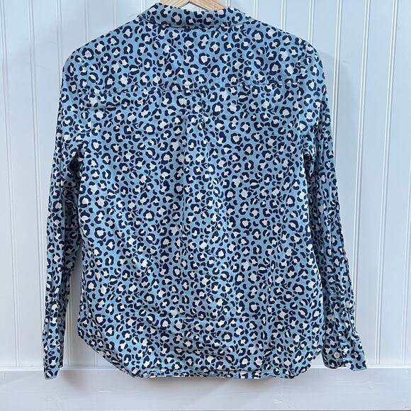 Boden 100% Cotton Leopard Animal Print Button Down Shirt 4 Preppy Chic Twee - Picture 3 of 10